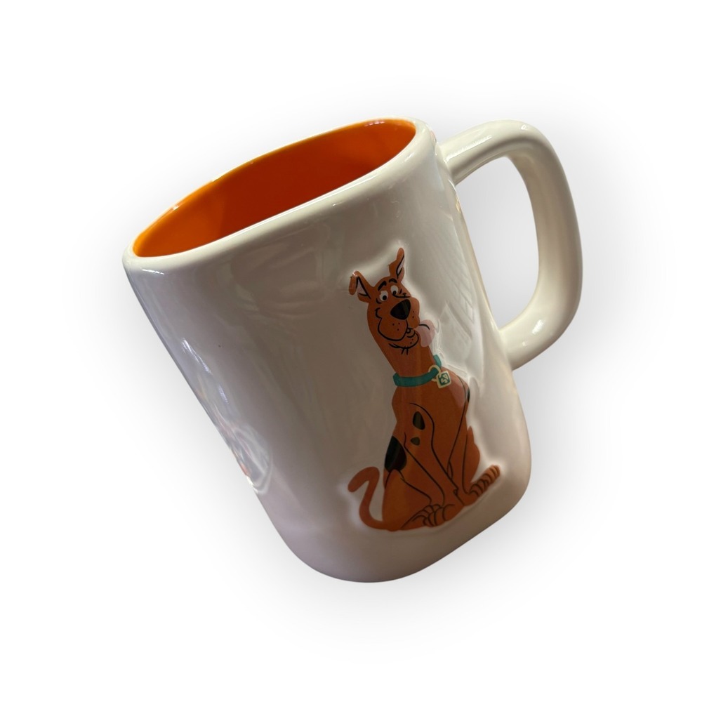 Rae Dunn Scooby-Doo Ceramic Coffee Mug White Orange Interior Artisan Collection